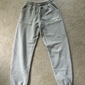 White Fox Sweatpants- Moon